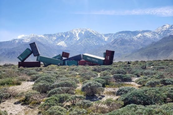 A shipping container near Los Angeles