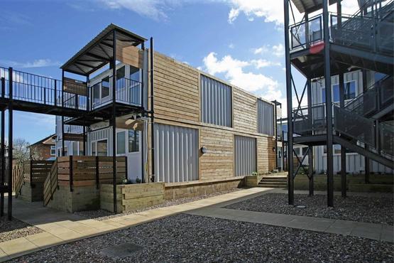 public housing made from shipping containers in Ealing