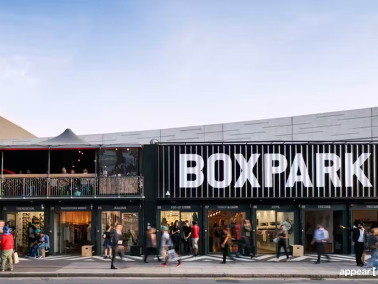 BOXPARK sustainable container shopping centre