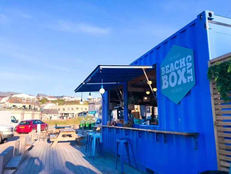 The beach box cafe in Cornwall.