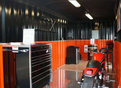 A shipping container garage