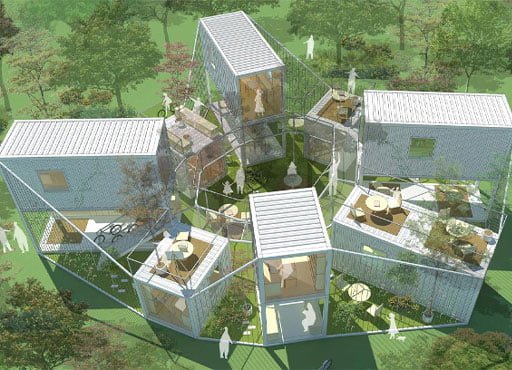 Flower Garden shipping container offices