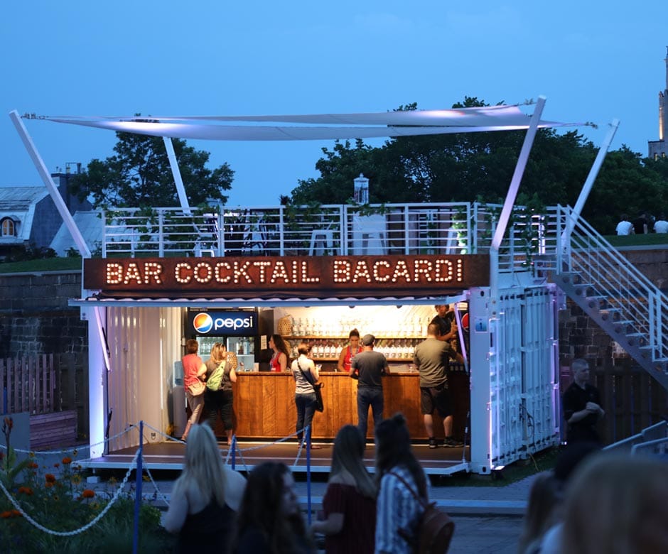 Voodoo Music Festival VIP Lounge Made of Shipping Containers