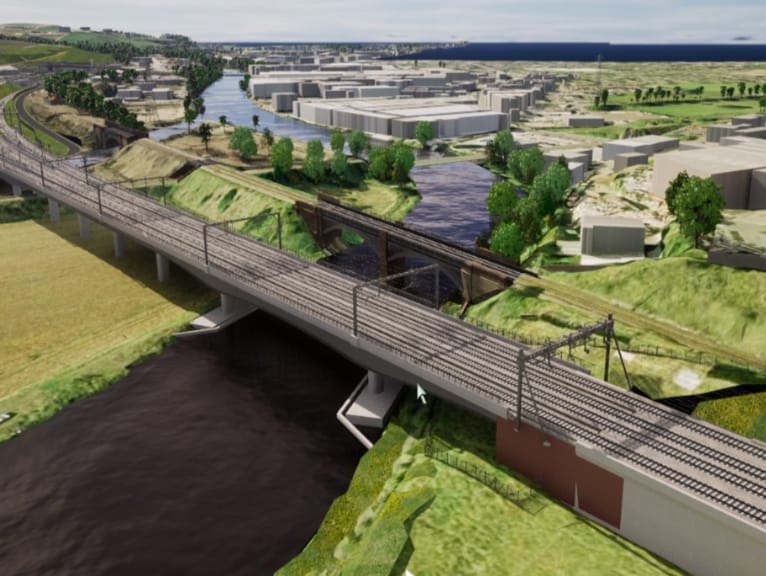 A 3D image of ravensthorpe viaduct