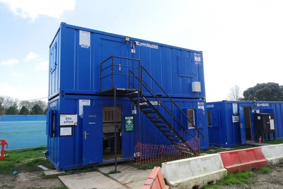 A Philspace shipping container with a site office and first aid room
