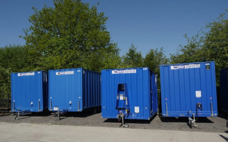 external shot of multiple blue Philspace wheeled units