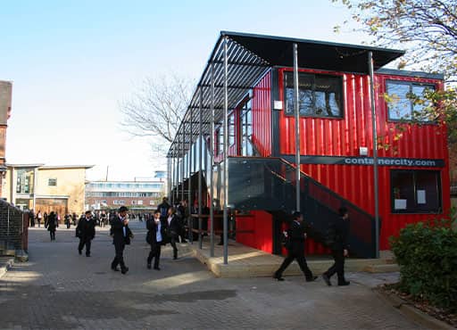 Morpeth school container unit in London
