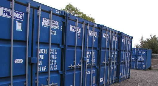 Blue storage boxes