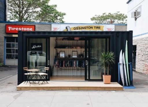 A shipping container surf shack