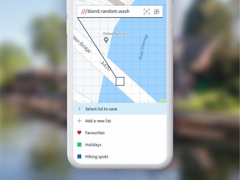 the What3Words app on a smartphone