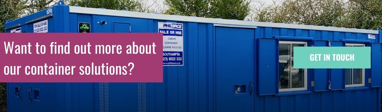 An image reading 'want to find out more about our container solutions'